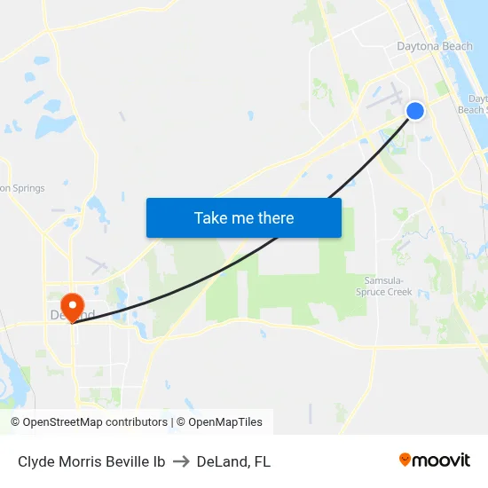 Clyde Morris   Beville Ib to DeLand, FL map