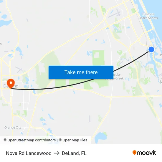 Nova Rd   Lancewood to DeLand, FL map