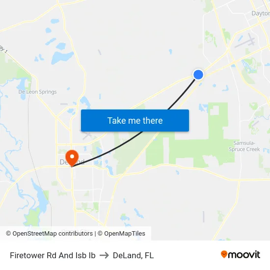 Firetower Rd And Isb Ib to DeLand, FL map