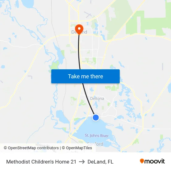 Methodist Children's Home 21 to DeLand, FL map