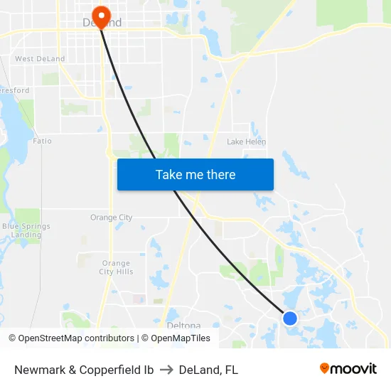 Newmark & Copperfield Ib to DeLand, FL map