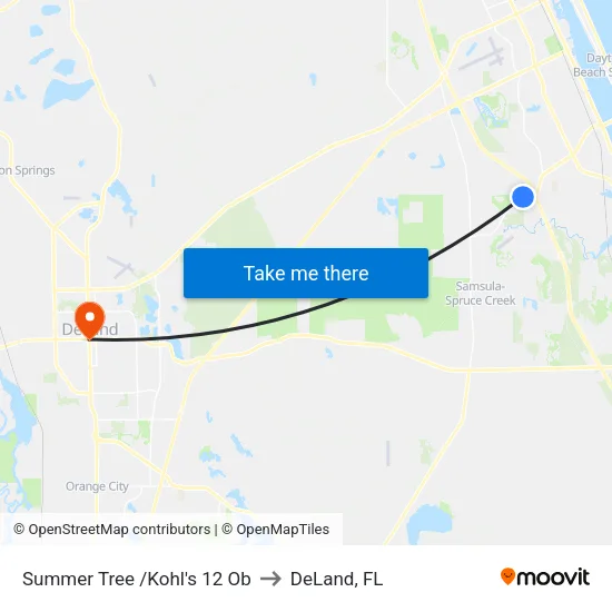 Summer Tree /Kohl's 12 Ob to DeLand, FL map