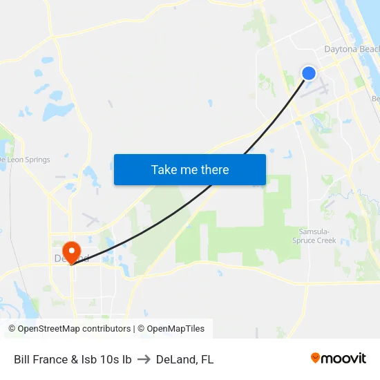Bill France & Isb 10s Ib to DeLand, FL map