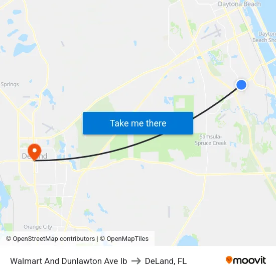 Walmart And Dunlawton Ave Ib to DeLand, FL map