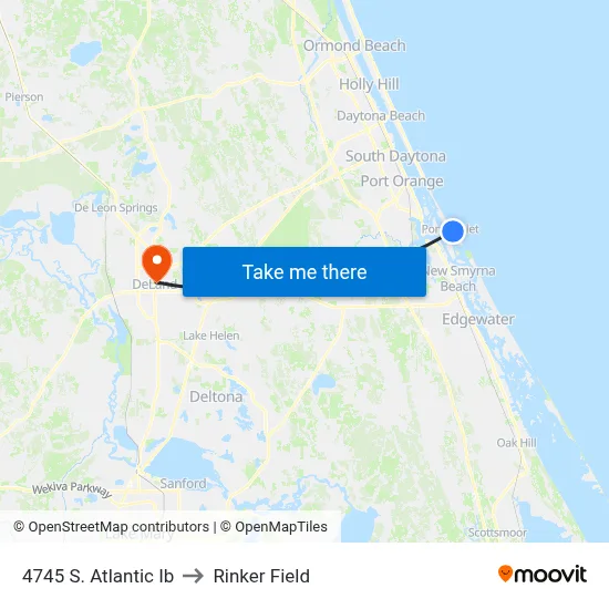 4745 S. Atlantic Ib to Rinker Field map
