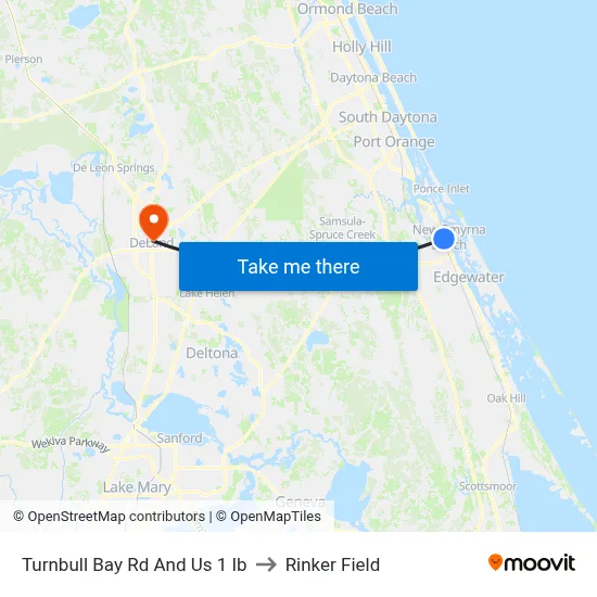 Turnbull Bay Rd And Us 1 Ib to Rinker Field map
