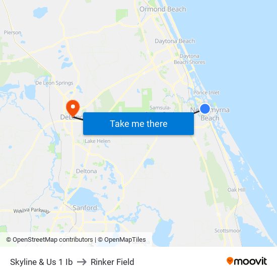 Skyline & Us 1 Ib to Rinker Field map