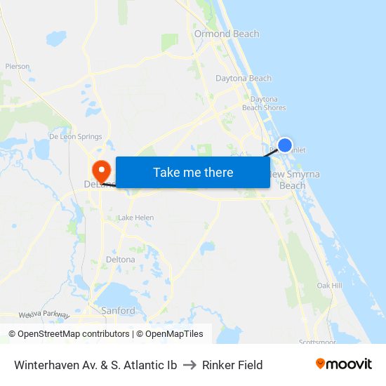 Winterhaven Av. & S. Atlantic Ib to Rinker Field map