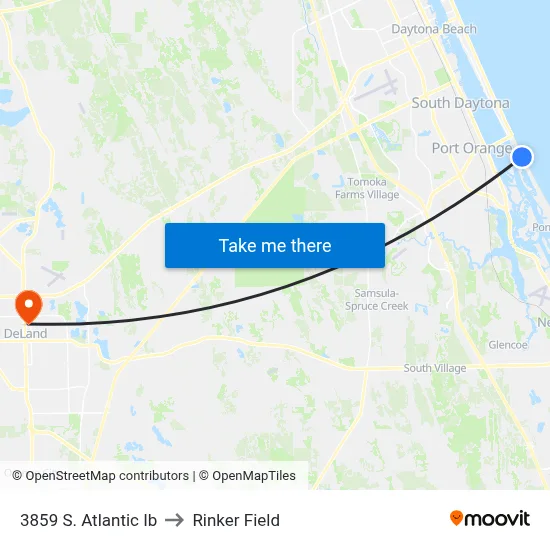 3859 S. Atlantic Ib to Rinker Field map