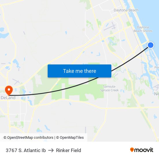 3767 S. Atlantic Ib to Rinker Field map