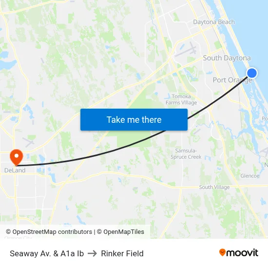 Seaway Av. & A1a Ib to Rinker Field map