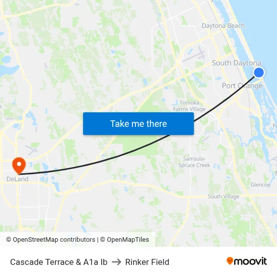 Cascade Terrace & A1a Ib to Rinker Field map