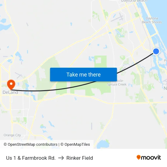 Us 1 & Farmbrook Rd. to Rinker Field map