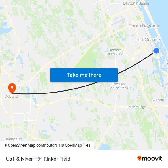 Us1 & Niver to Rinker Field map