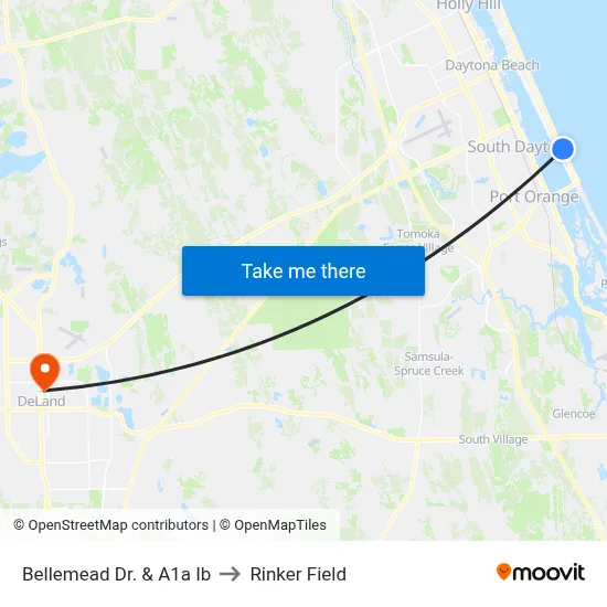 Bellemead Dr. & A1a Ib to Rinker Field map