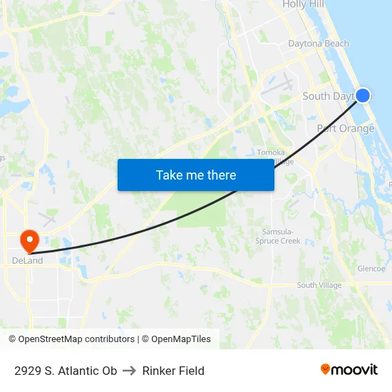2929 S. Atlantic Ob to Rinker Field map