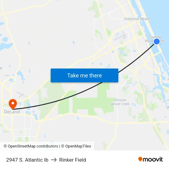 2947 S. Atlantic Ib to Rinker Field map