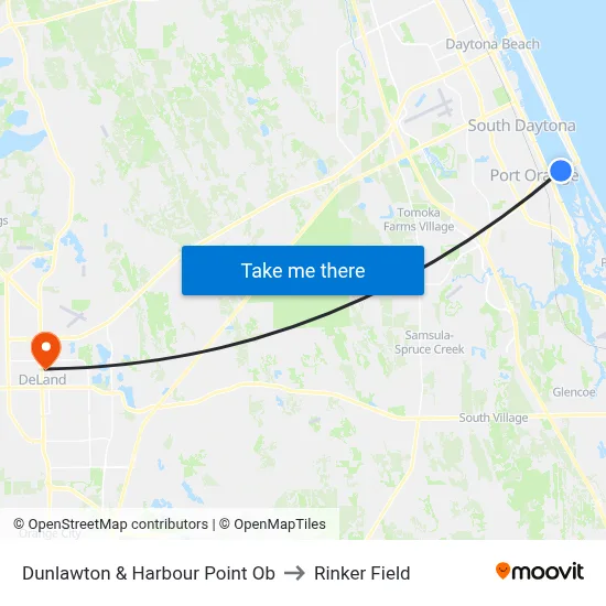 Dunlawton & Harbour Point Ob to Rinker Field map