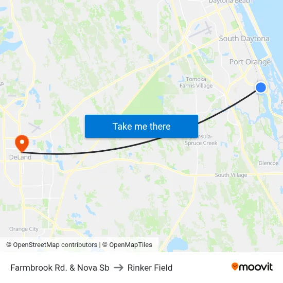 Farmbrook Rd. &  Nova Sb to Rinker Field map