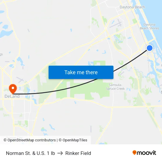 Norman St. & U.S. 1 Ib to Rinker Field map