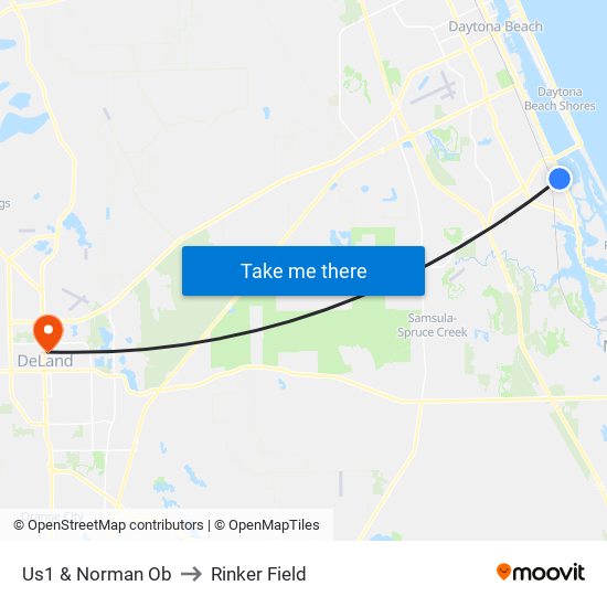 Us1 & Norman Ob to Rinker Field map