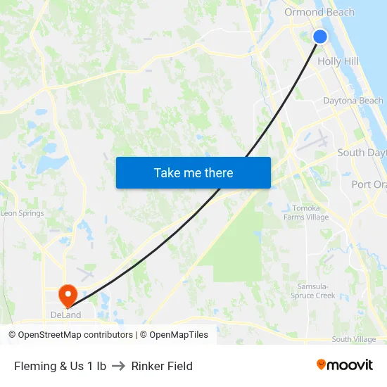 Fleming & Us 1 Ib to Rinker Field map