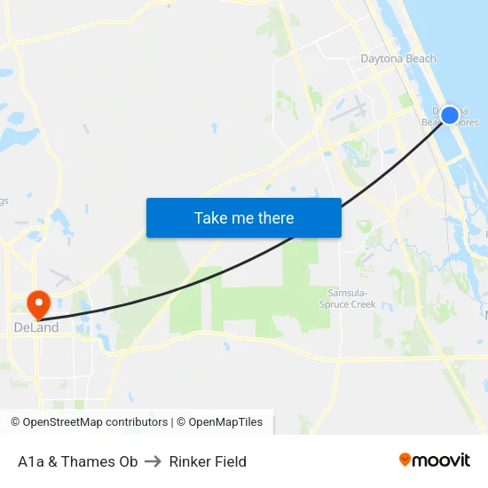 A1a & Thames Ob to Rinker Field map