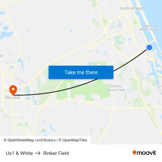 Us1 & White to Rinker Field map