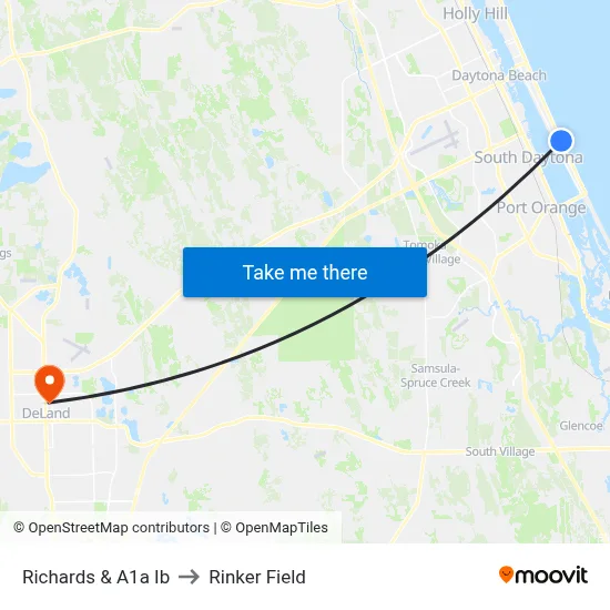 Richards & A1a Ib to Rinker Field map