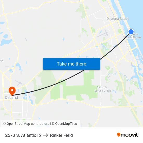 2573 S. Atlantic Ib to Rinker Field map