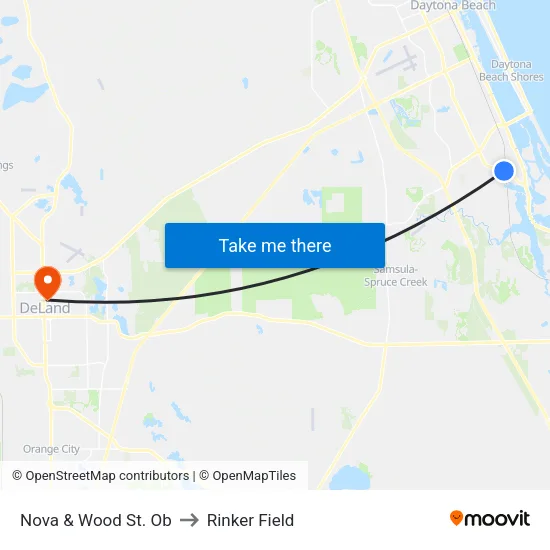 Nova  &  Wood St. Ob to Rinker Field map
