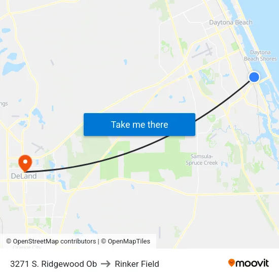 3271 S. Ridgewood Ob to Rinker Field map