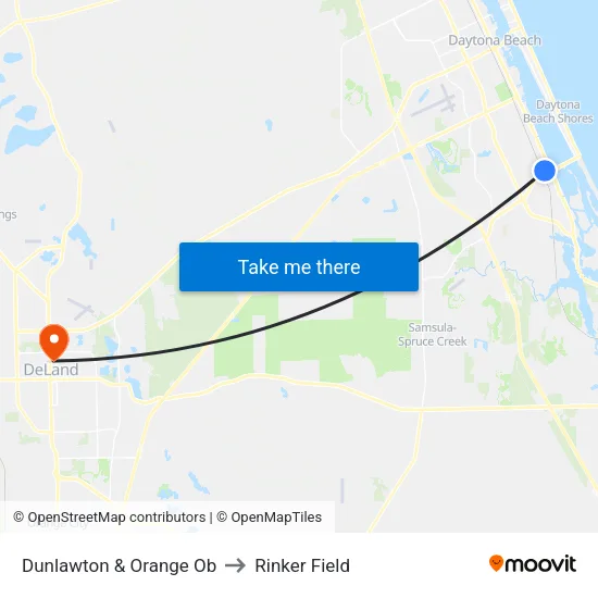 Dunlawton & Orange Ob to Rinker Field map