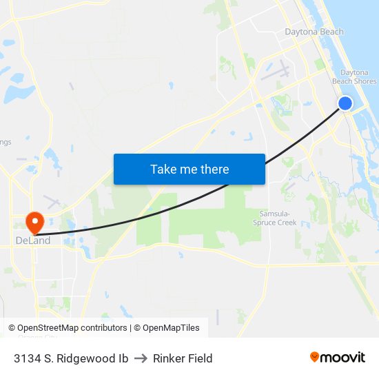 3134 S. Ridgewood Ib to Rinker Field map