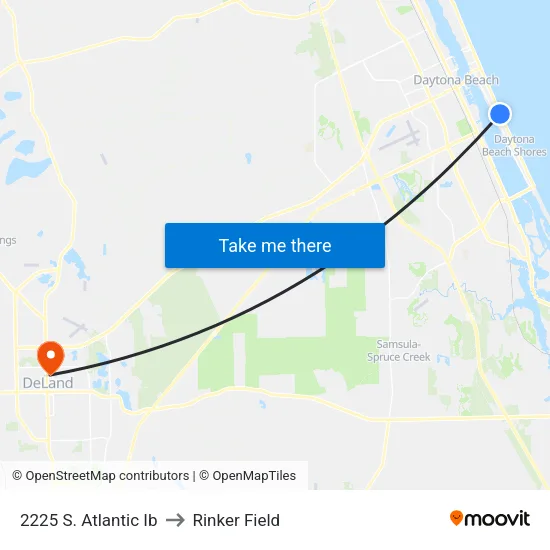 2225 S. Atlantic Ib to Rinker Field map