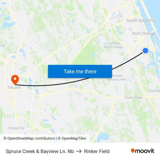 Spruce Creek & Bayview Ln. Nb to Rinker Field map