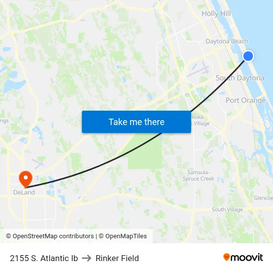 2155 S. Atlantic Ib to Rinker Field map