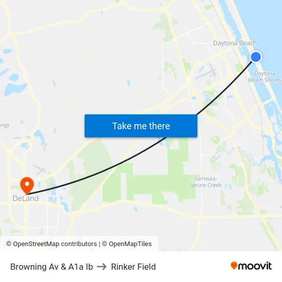 Browning Av & A1a Ib to Rinker Field map