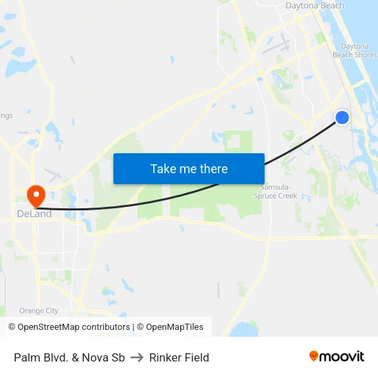 Palm Blvd. & Nova Sb to Rinker Field map