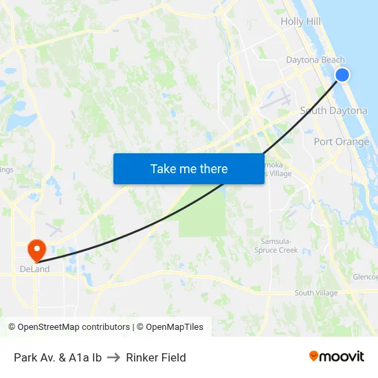 Park Av. & A1a Ib to Rinker Field map
