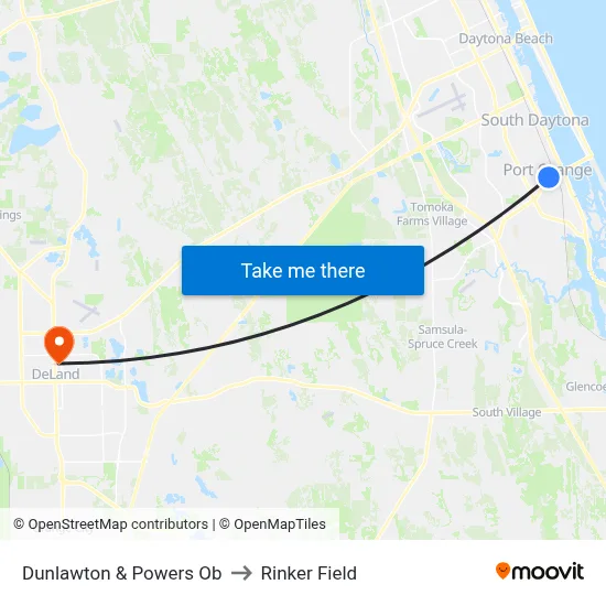 Dunlawton & Powers Ob to Rinker Field map