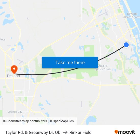 Taylor Rd. & Greenway Dr. Ob to Rinker Field map