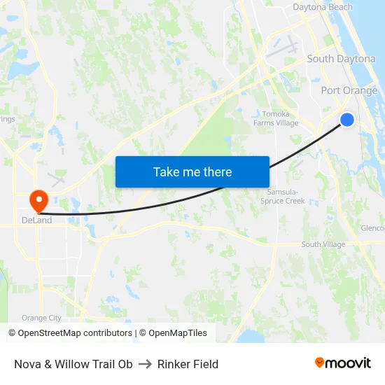 Nova & Willow Trail Ob to Rinker Field map