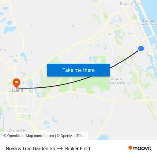 Nova & Tree Garden Sb to Rinker Field map