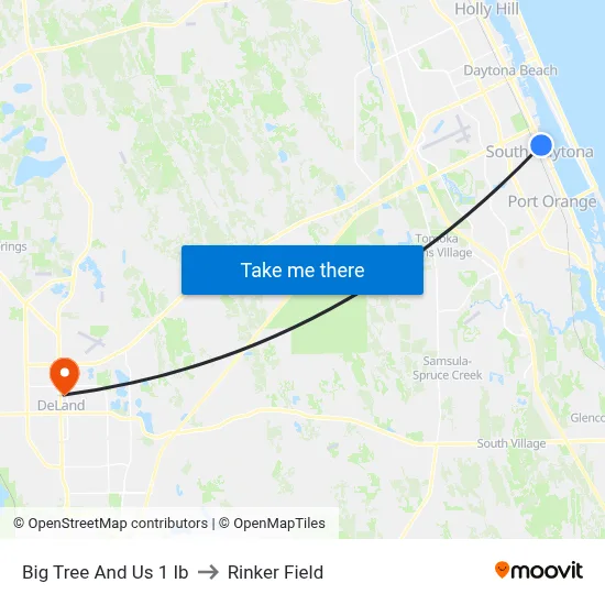 Big Tree And Us 1 Ib to Rinker Field map