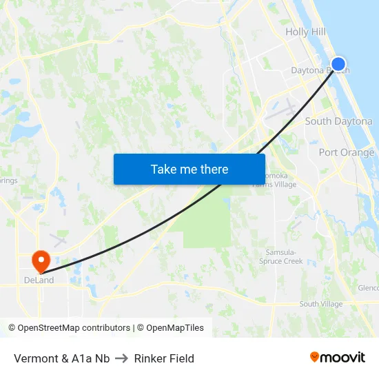 Vermont & A1a  Nb to Rinker Field map