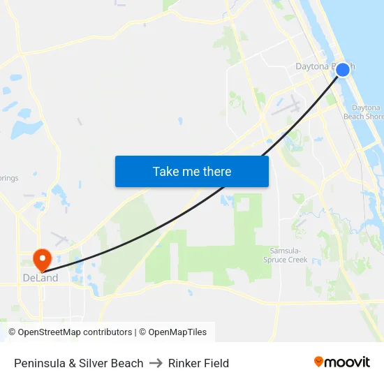 Peninsula & Silver Beach to Rinker Field map