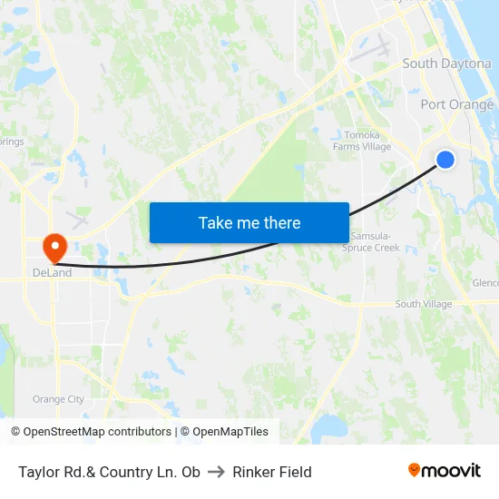 Taylor Rd.& Country Ln. Ob to Rinker Field map