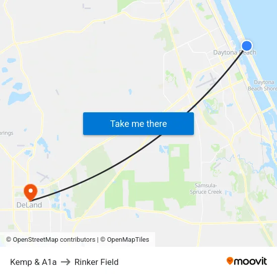Kemp & A1a to Rinker Field map