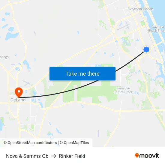 Nova & Samms Ob to Rinker Field map